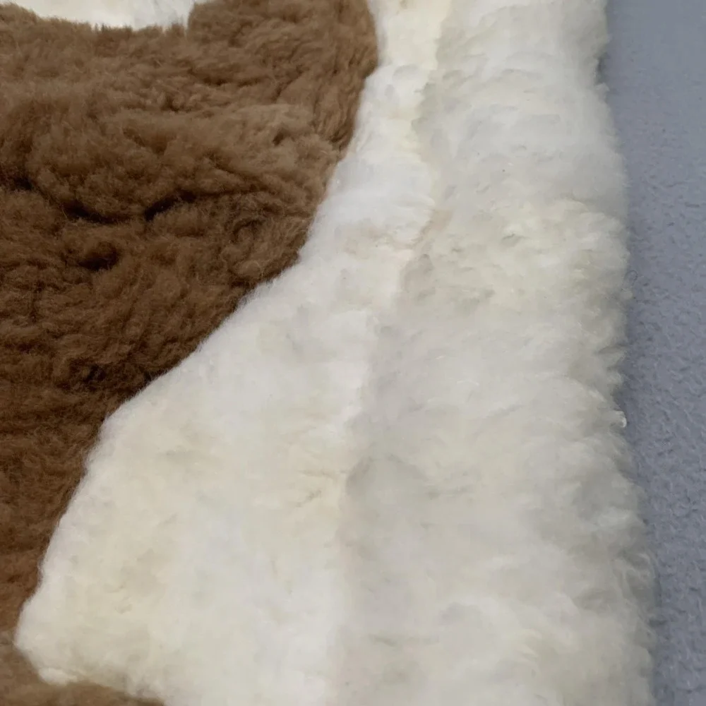 Vtg Peruvian 100% Alpaca Fur‎ Tapestry Rug Hand-made 38x 28 Mother & Calf Rare